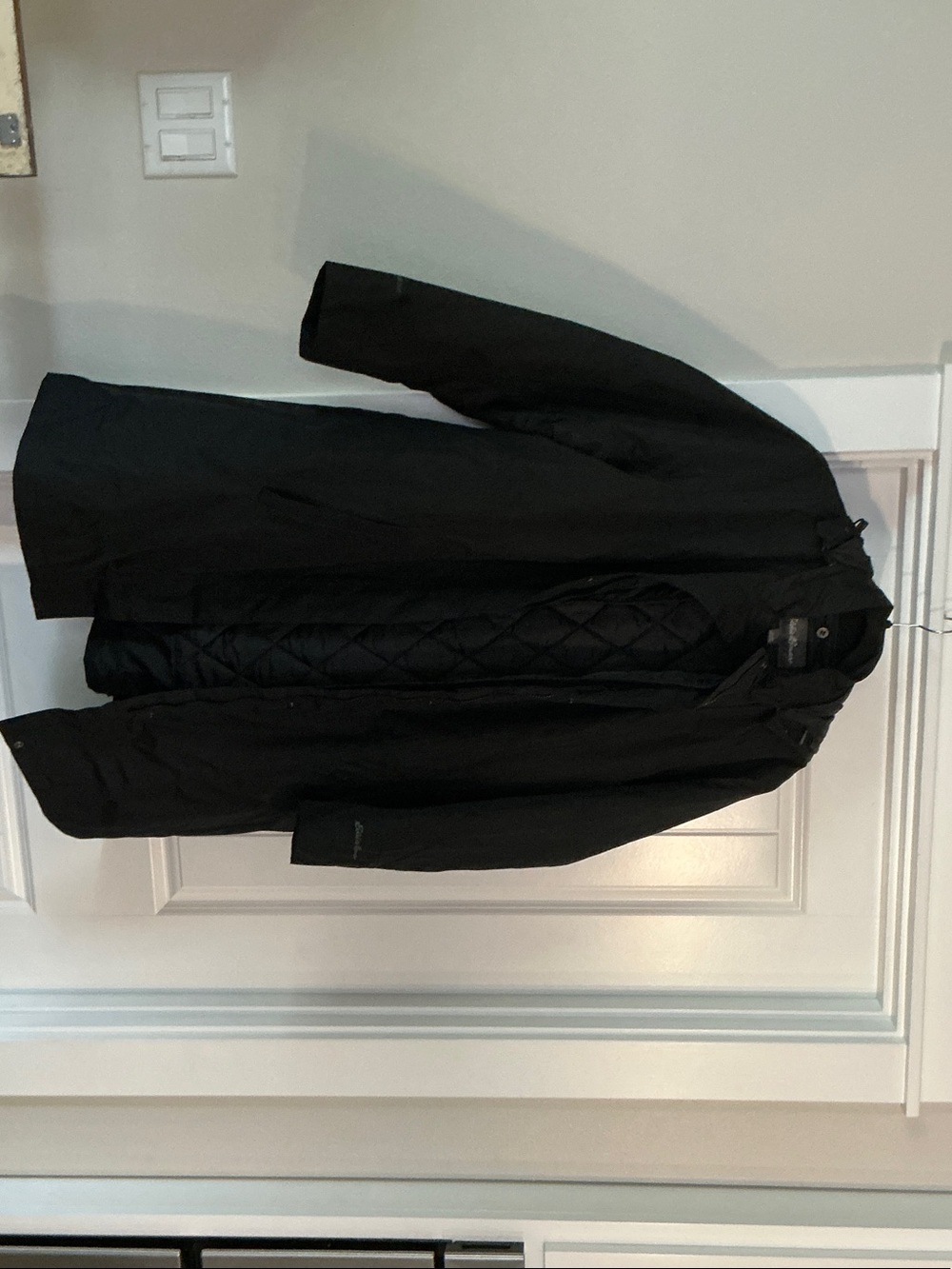 Eddie Bauer Plus size 2x Long black quilted Raincoat